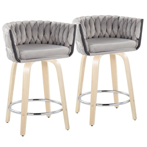 Braided Renee 24" Fixed-height Counter Stool - Set Of 2